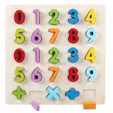 Cijfer puzzel van hout